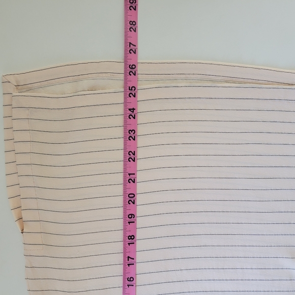 MaxMara Silk Semi Sheer Striped Long Sleeve Crewneck Split Side Blouse - Picture 10 of 10